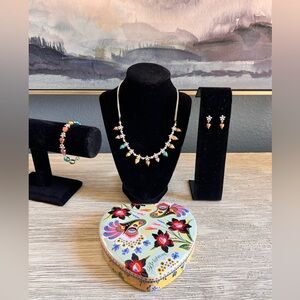 Brighton Rare Retired Flowers & Hearts Jewelry Set